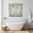 thumbnail image 6 of Wall Art Prints, Yellow Grey Forest Framed Canvas Prints for Bedroom Living Room Bathroom Office, Grey Modern Art Oil Painting Gallery Wrap Wall Art Poster for Gifts Home Decor 8"x8", 6 of 9