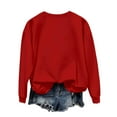 thumbnail image 6 of asdoklhq Christmas Sweatshirts for Womens Maple Leaf Print Oversized Sweatshirts Fall Long Sleeve Sweatshirt Red 3X, 6 of 6
