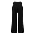 thumbnail image 5 of SNKSDGM Women's Plus Black Dress Pants Women Stretchy Skinny Leg Women Linen Pants Womens Wide Leg Pants Casual High Waisted Palazzo Pants Baggy Beach Trousers with Pocket, 5 of 5