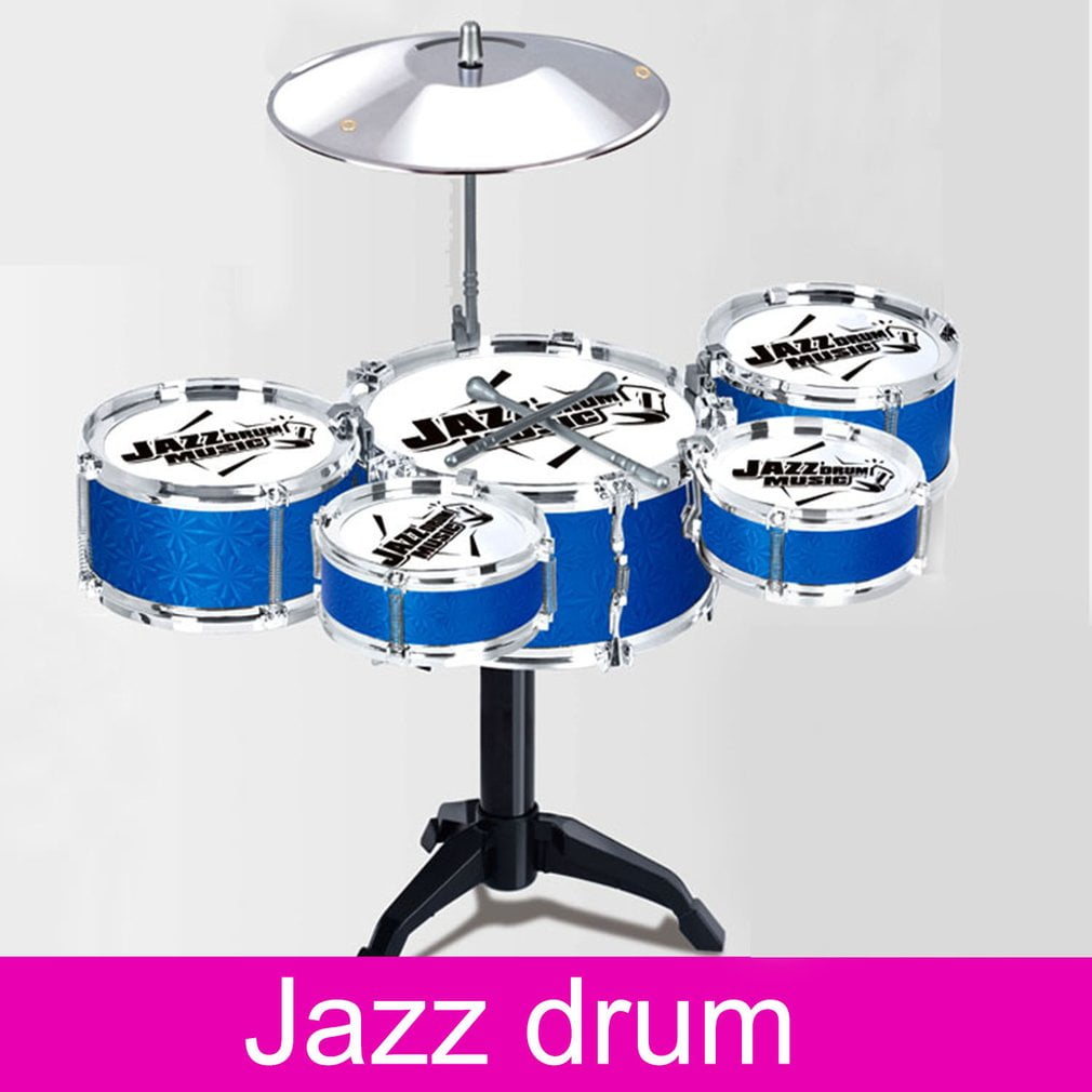 5Drum with Chair Music Set Children Toy Boys Musical Play Jazz Drum Toy Kit T9V5 