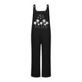 thumbnail image 4 of Conairie Overalls For Womens Dandelion Print Loose Fit Adjustable Straps Jumpsuits Wide Leg Pants With Pockets Black L, 4 of 4