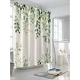 thumbnail image 3 of Shower Curtain Ombre Green Eucalyptus Leaf Shower Curtains for Bathroom, Waterproof Polyester Shower Curtain Set with Hooks, Extra Long 72" x 96" Vintage Branch Plant, 3 of 6