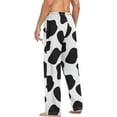 thumbnail image 6 of Men's Pajama Pants with Pockets Sleepwear Lounge Pants Stretch Casual Black White Cow Texture, 6 of 7