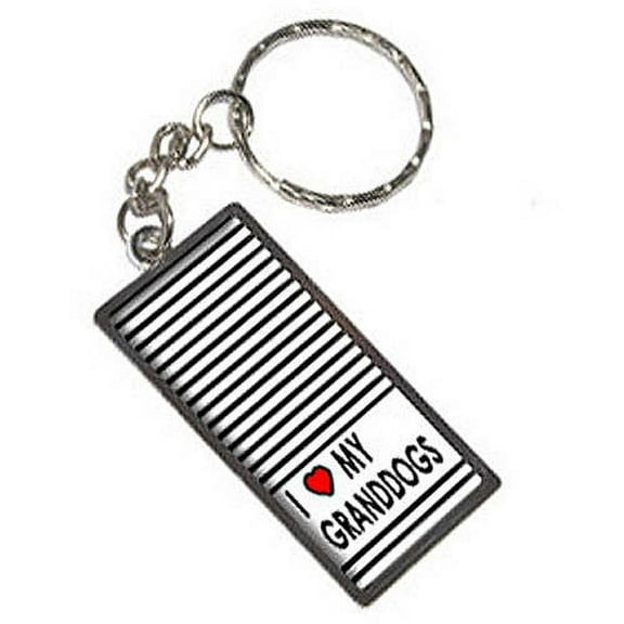 I Love Heart My Granddogs Keychain Key Chain Ring