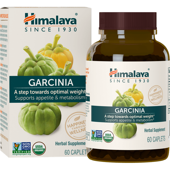 Himalaya Organic Garcinia, Promotes Healthy Body Weight and Metabolism, 600 mg, 60 Caplets