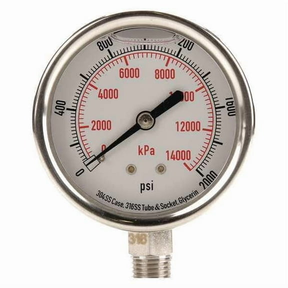 Manufacturer Varies Pressure Gauge,Liquid Filled,2-1/2 In 4CFJ2