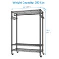 thumbnail image 3 of VIPEK R3 Plus Rolling Clothes Rack Portable Closet Heavy Duty Garment Rack Wardrobe, Black, 3 of 8