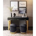 thumbnail image 4 of TOV Furniture Pouf de Rangement Rond Rembourré en Velours Pri Series, 15" Gris, 4 of 4