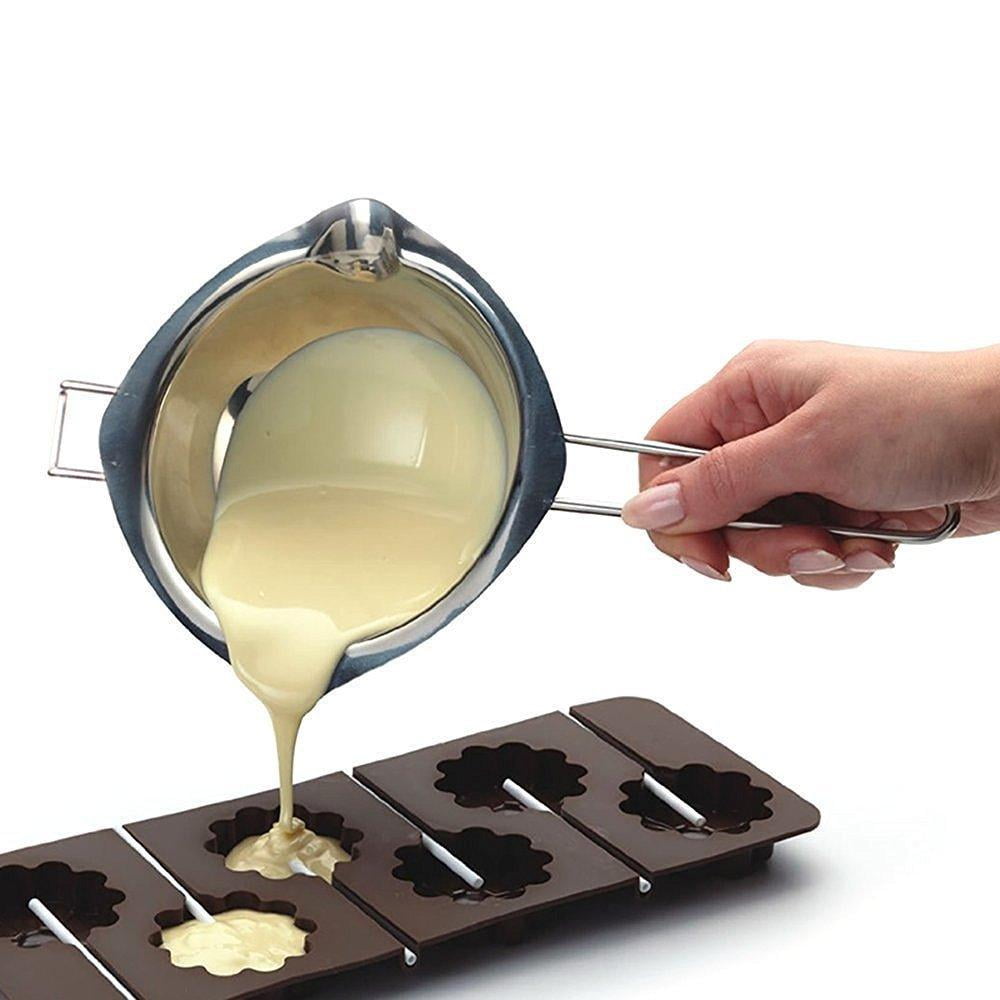 Double Boilers NUOMI Stainless Steel Chocolate Melting Pot Candy Melting Pot with Spout Caramel for Butter Soap and Candle Making Cheese Milk Pot