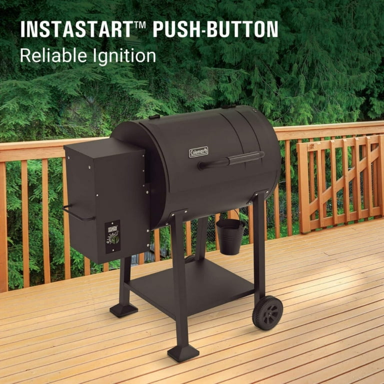 Coleman Cookout Wood Pellet Grill and Smoker with 690 Square Inches Total Cooking Area Heavy Duty Outdoor BBQ Grill Black