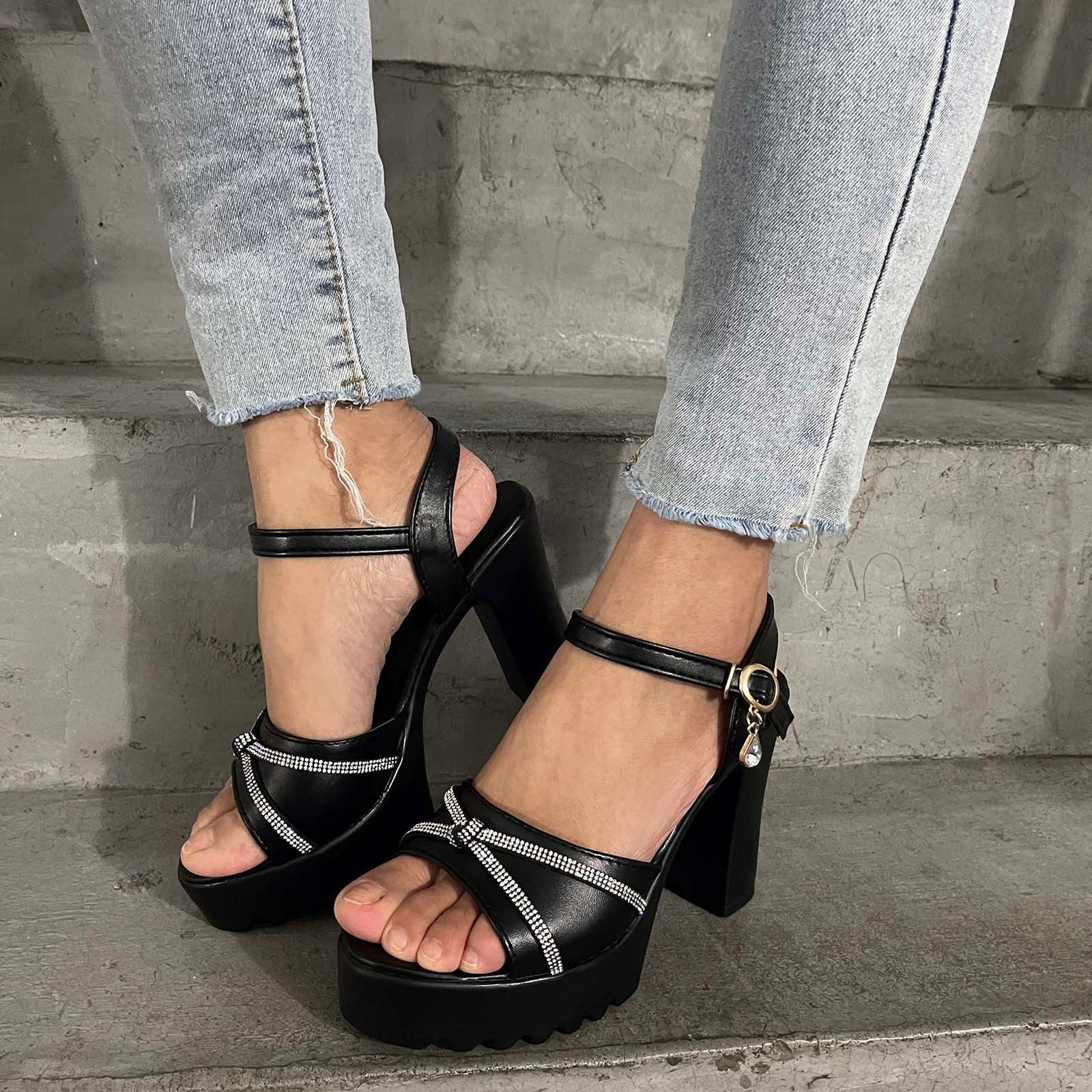 LIMITED COLLECTION Black Satin Strappy Platform Heels In Wide E Fit & Extra  Wide EEE Fit | Yours Clothing