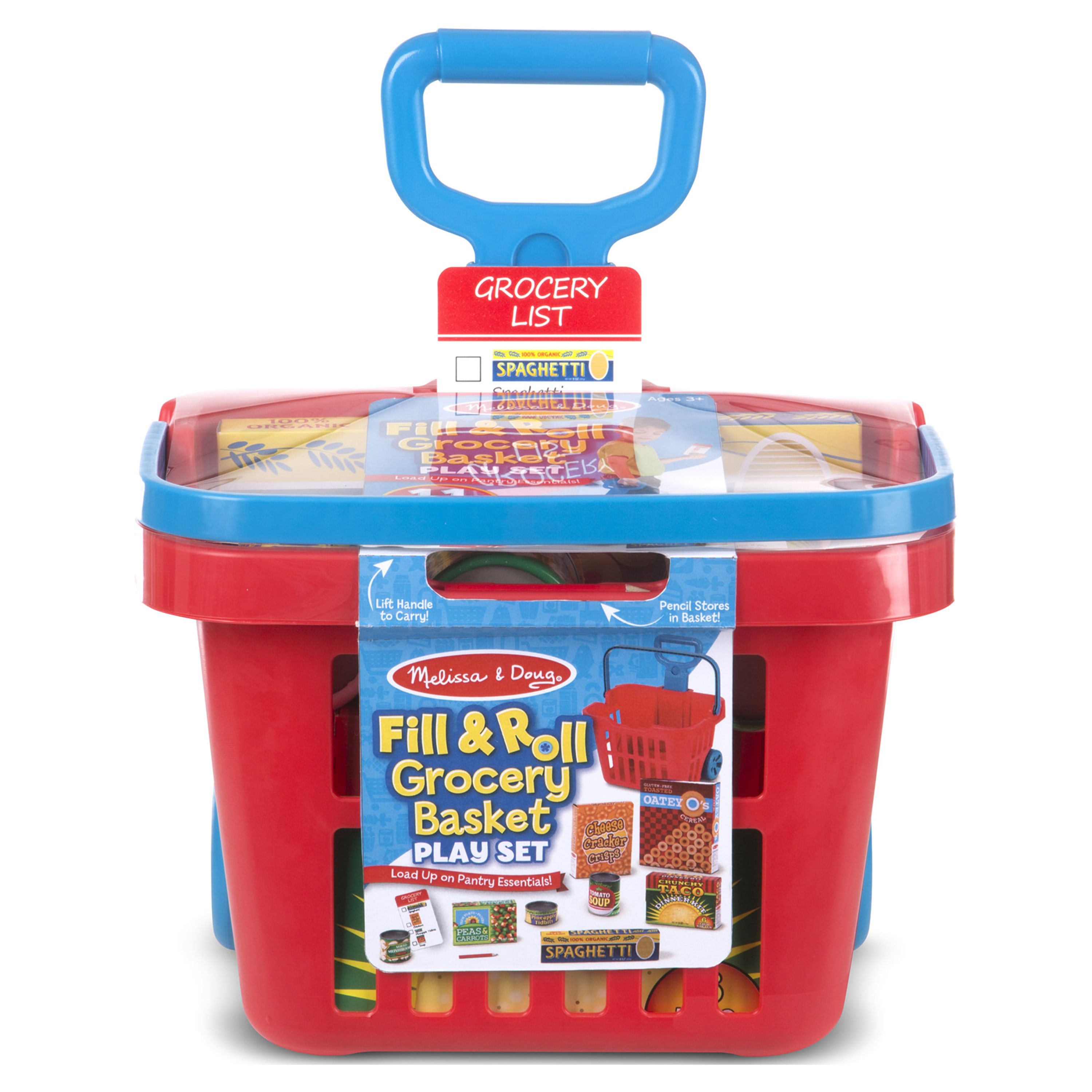 Melissa & Doug Fill and Roll Grocery Basket Play Set With Play Food Boxes and Cans (11 pcs) - image 4 of 10