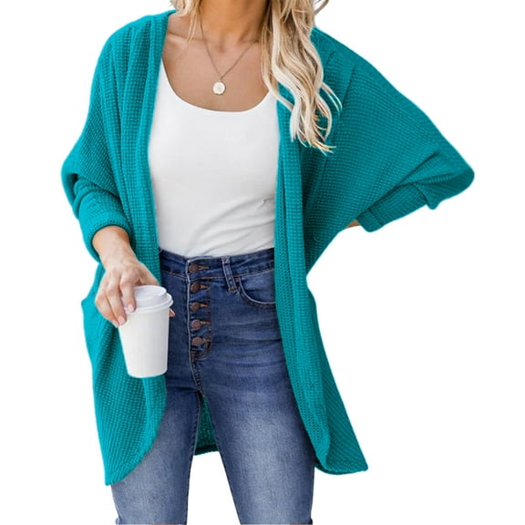 Aayomet Long Cardigan Sweaters for Women Womens Fall 2023 Long Sleeve Soft Knit Cardigan Open Front Asymmetrical Hem Sweater Coat Outerwear,Sky Blue S-XXL