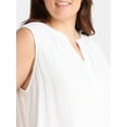 thumbnail image 3 of Time and Tru Women's Plus Cotton Double Cloth Shift Dress, Sizes 1X-4X, 3 of 4