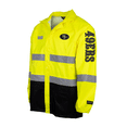 thumbnail image 2 of Men's Yellow San Francisco 49ers Hi-Vis Safety Waterproof Rainshell Full-Zip Hooded Jacket, 2 of 3