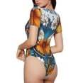 thumbnail image 2 of Balery Spring Butterfly Flowers Body de cuello redondo de manga corta para mujer Tops de manga corta Tops básicos-Medium, 2 of 7