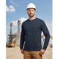 thumbnail image 2 of Flame Resistant FR Henley Style T-Shirts (Small, Navy Blue), 2 of 5