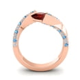 thumbnail image 4 of 1.20 Ct Natural Diamond Garnet & Blue Topaz Gemstone Sparkle Engagement Ring for Ladies Solid 14K Rose Gold Size 3.5 by Diamond-Capitals, 4 of 8