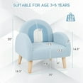 thumbnail image 4 of OLAKIDS Kids Sofa, Toddler Armchair with Solid Wooden Frame Anti-Tipping Design Plush Fabric, Upholstered Children Chair for Kindergarten Playroom Preschool, Gift for Boys Girls, Toddler Couch, 4 of 9