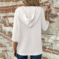 thumbnail image 5 of hotojiny Workout Tops for Women Lightweight Half Sleeve Drawstring Hoodies Fashion Button V Neck Casual Blouses Shirts, 5 of 7
