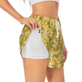 thumbnail image 3 of Lsque Flower Printed Women's Running Shorts with Liner Pockets,Elastic Quick Dry Workout Athletic Gym Yoga Shorts,Womens High Waist Shorts-Small, 3 of 9