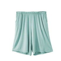 Defitshape Men's Cotton Pajama Shorts Soft Pajama Bottoms Lightweight Spring Summer Comfy Casual Breathable Walking Lounge Shorts Mint X-Large