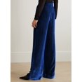thumbnail image 5 of Velvet Pants for Women High Waisted Wide Leg Palazzo Pants Causal Outfits Long Flowy Trousers with Pockets, 5 of 6