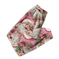 thumbnail image 5 of Women's Christmas Print Cuffed Casual Pants and Pajama Pants, Home Sleepwear, Comfortable Lounge Bottoms for Women, Solid Color Trousers with Elastic Waist, Pink, XL, 5 of 6
