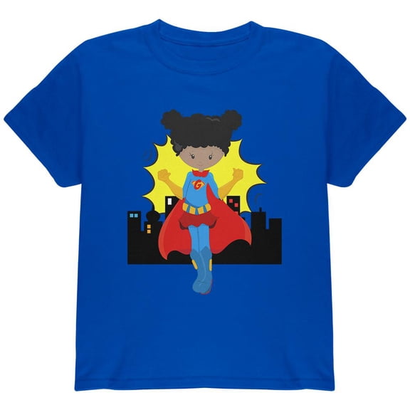 I'm a Girl What's Your Super Power Youth T Shirt Royal YLG