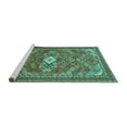 thumbnail image 2 of Ahgly Company Machine Washable Indoor Rectangle Persian Turquoise Blue Traditional Area Rugs, 5' x 7', 2 of 4