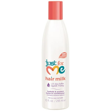 Just For Me Natural Hair Milk Detangling Leave-In Conditioner - For Curly, Coily & Relaxed Hair. Contains Coconut Milk, Shea Butter & Sunflower Oil, 12 Oz.