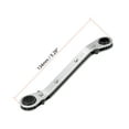 thumbnail image 2 of Llave de trinquete reversible Uxcell 0.39'' x 0.47'' con extremo doble offset métrico de acero al carbono tono plateado 1 pieza, 2 of 5