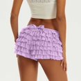 thumbnail image 6 of Audhol Shorts for Women Women Lolita Cute Ruffle Lace Trim Pumpkin Pants Boy Shorts Layered Bottoms Fairy Sweet Pettipants Cute Lolita Pumpkin Pants Purple L, 6 of 10