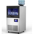 thumbnail image 2 of Dextrus Upgraded Commercial Ice Maker Machine 100lbs/24h with 33lbs Storage Bin, Stainless Steel Ice Scoop, Blue Light, Freestanding Ice Machine Water Bottle for Home, Restaurants, Bars, 2 of 10
