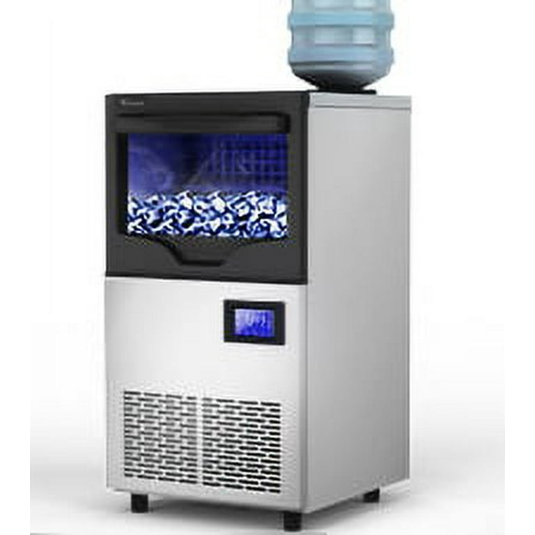 Coollife Commercial Ice Maker - Produces 100lbs of Ice in 24 Hrs with 33lbs Storage Bin(100LBS/24H)