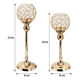 thumbnail image 4 of Candelabro Portavelas Cristal Regalo Adornos Boda Fiesta Lab.G, Dorados, 4 of 5
