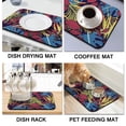 thumbnail image 4 of Tropical Vibe Diatom Mud Kitchen Mat, Palm Leaf Absorbent Coffee Bar Pad, Under Coffee Maker Mat, Quick Dry and Reusable Summer Mat, 4 of 7