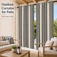 thumbnail image 2 of Black Beige Stripes Outdoor Curtains for Patio, Lines Modern Vertical Stripes Waterproof Outside Curtains Privacy Blackout Curtain for Porch Pergola Cabana, 1 Panel 54W x 95L Inch, 2 of 9