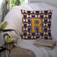 thumbnail image 3 of Letter R Football Purple and Gold Fabric Decorative Pillow, 3 of 4