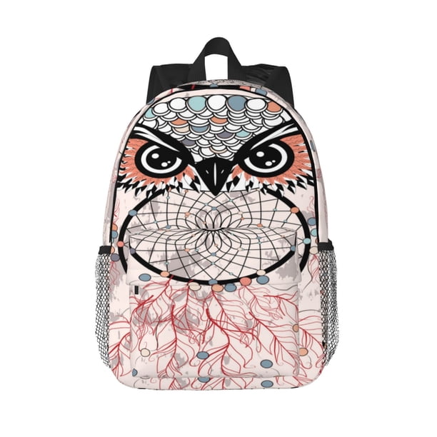 Easygdp Dreamcatcher With Owl Mochila Ligera de 15 Pulgadas para Estudiantes, Mochila Cómoda para la Escuela y Viajes, Correas Ajustables