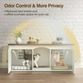 thumbnail image 6 of VEANERWOOD Cat Litter Box Enclosure for 2 Cats, Large Cat House with Double Rooms & Scratch Pad for Living Room, Bedroom, Wooden Enclosed Cat Litter Box Furniture, 6 of 9