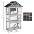 thumbnail image 3 of PawHut Wooden Bird Cage with Perches, Bird House, Ladder, Slide-Out Tray, 3 of 10