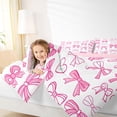 thumbnail image 3 of Manfei Pink Bow Love Heart Line Art Twin Comforter Sets for Girls, Cute Ribbon Bedding Set, Pink Reversible, 2-Piece, 3 of 6