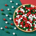 thumbnail image 4 of 600Pcs 3 Colors Christmas Wooden Beads 10mm Red Green and White Christmas Beads Farmhouse Craft Beads for Christmas Decoration DIY Wooden Beads Craft Decoration Holiday Decor, 4 of 6