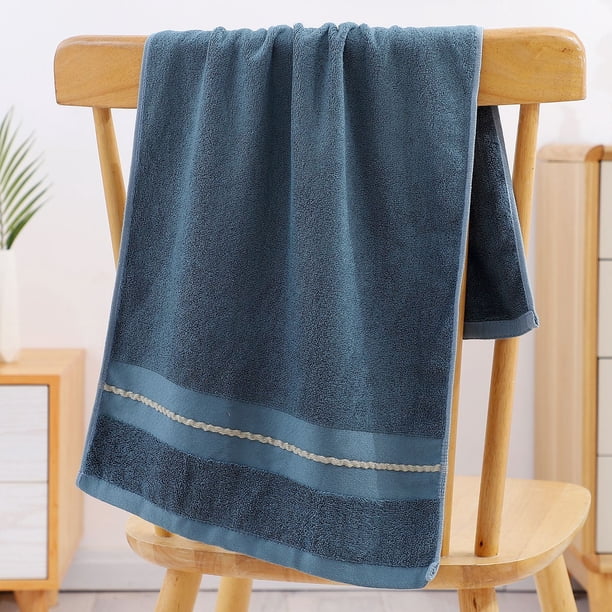 Nvzi Toallas de baño de 6 piezas, 13,39 x 29,13 pulgadas, perfectas para el día a día, ligeras, de fibra de bambú para el baño (azul marino)