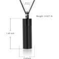 thumbnail image 2 of Cylinder Urn Necklace for Ashes Stainless Steel Cremation Jewelry Memorial Keepsake Gifts for Women Men Ashes Holder, 2 of 5