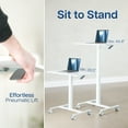 thumbnail image 5 of VIVO White 28" Pneumatic Mobile Workstation Cart, Sit-Stand Laptop Desk, 5 of 8