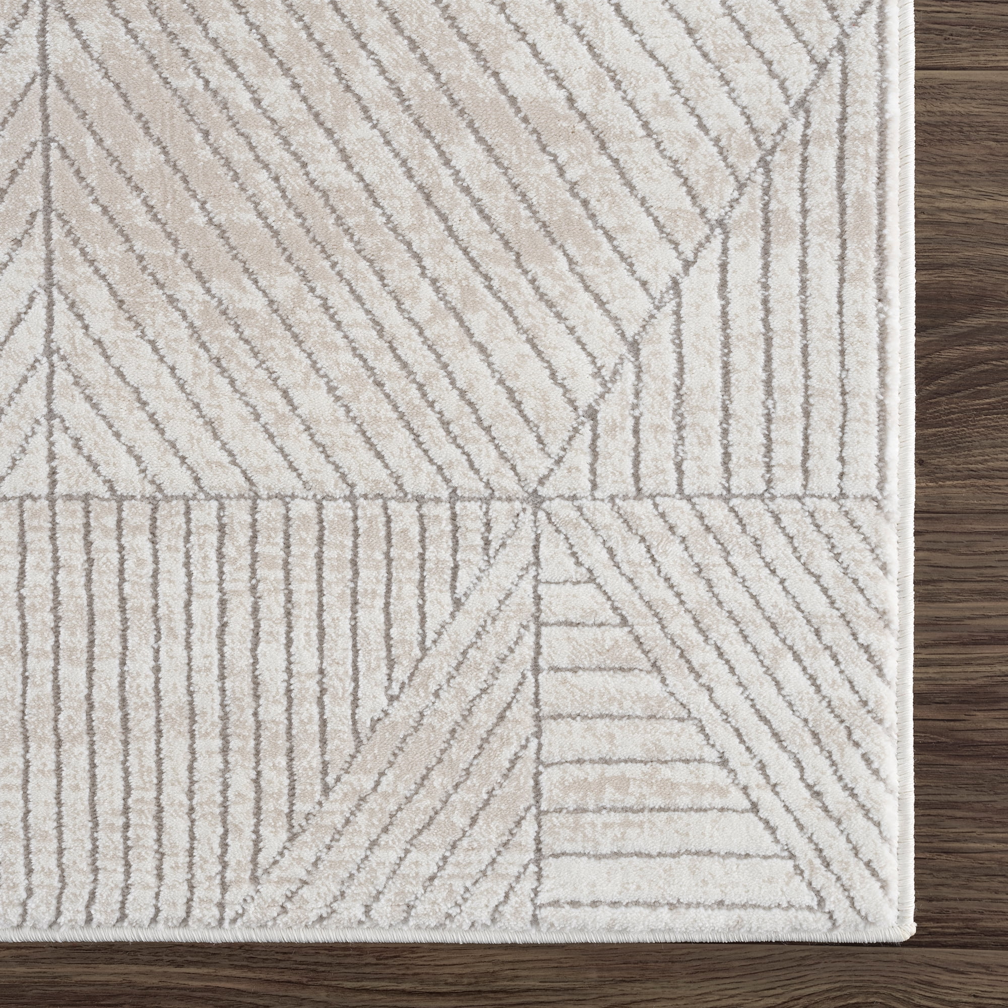 United Weavers Amir Nico Modern Geometric Runner Rug, White, 2'7" x 7'2"