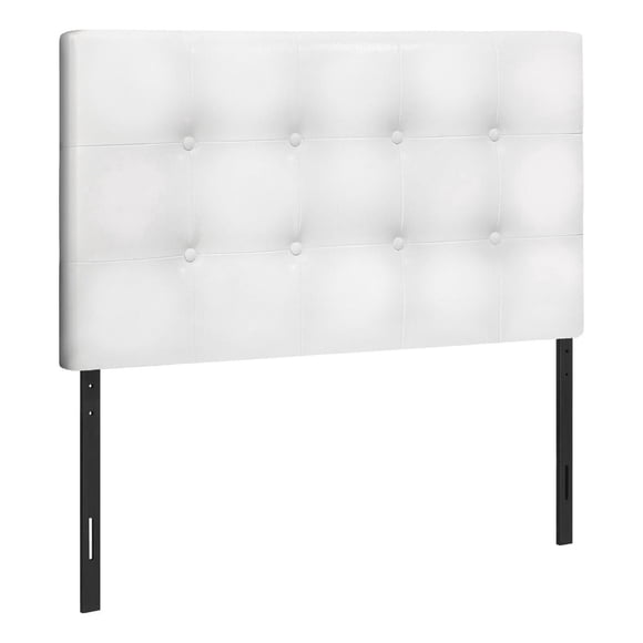 Monarch Specialties Bed, Headboard Only, Twin Size, Bedroom, Upholstered, Pu Leather Look, White, Transitional