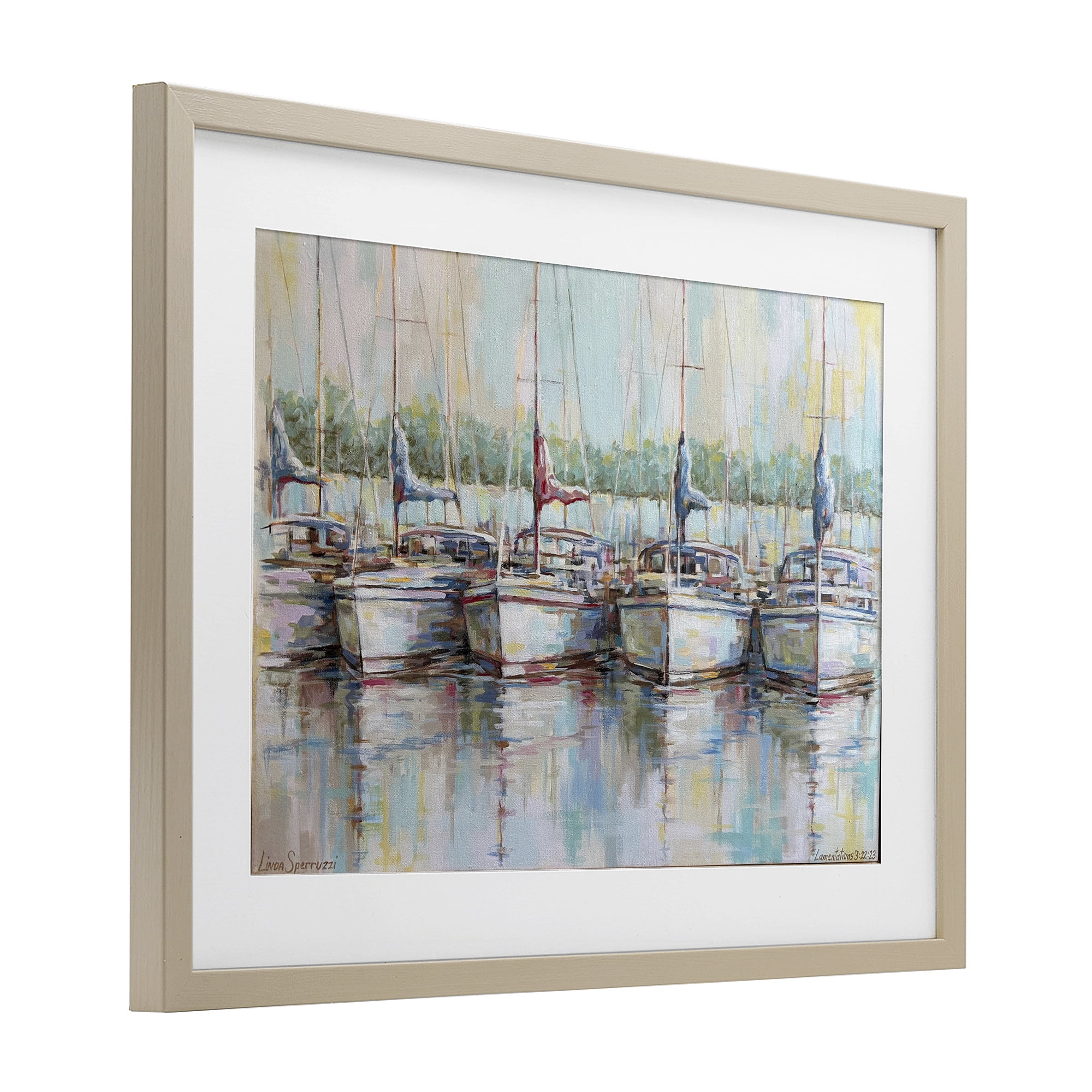 Stupell Industries Morning At The Marina Birch Framed Print Under Glass, design by Linda Sperruzzi